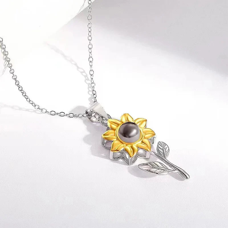 Collier Pendentif Fleur de Tournesol
