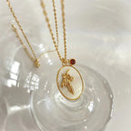 Halskjede med anheng Blomst Stjernetegn