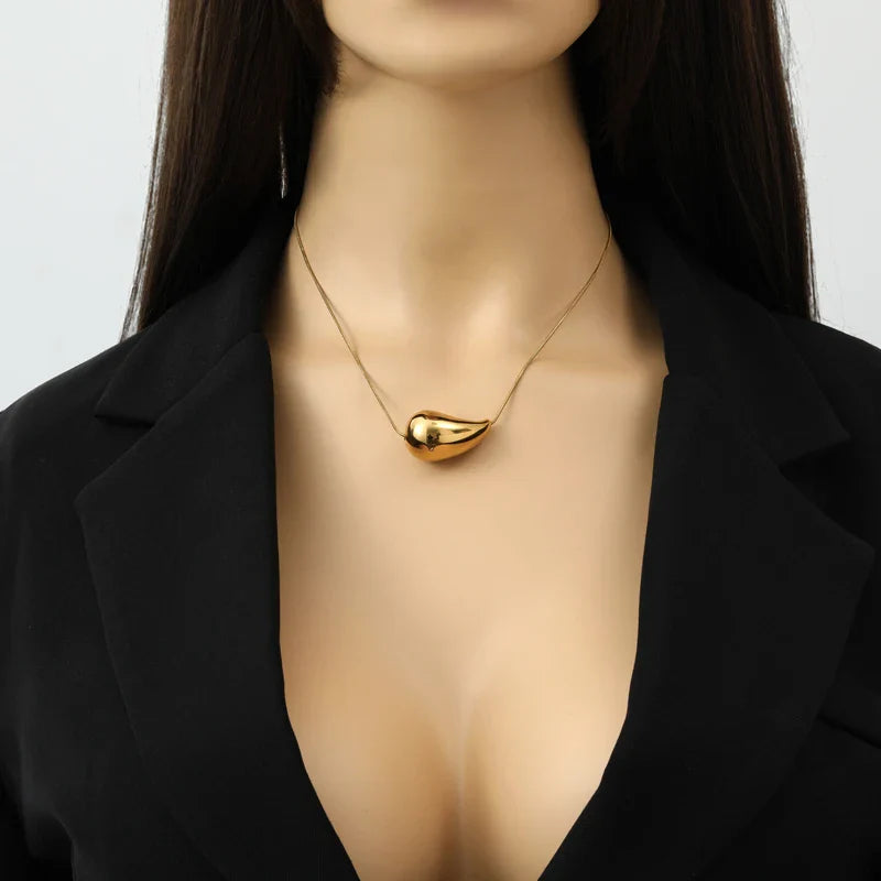 Vanddråbe Vedhæng Halskæde i guld stil 2