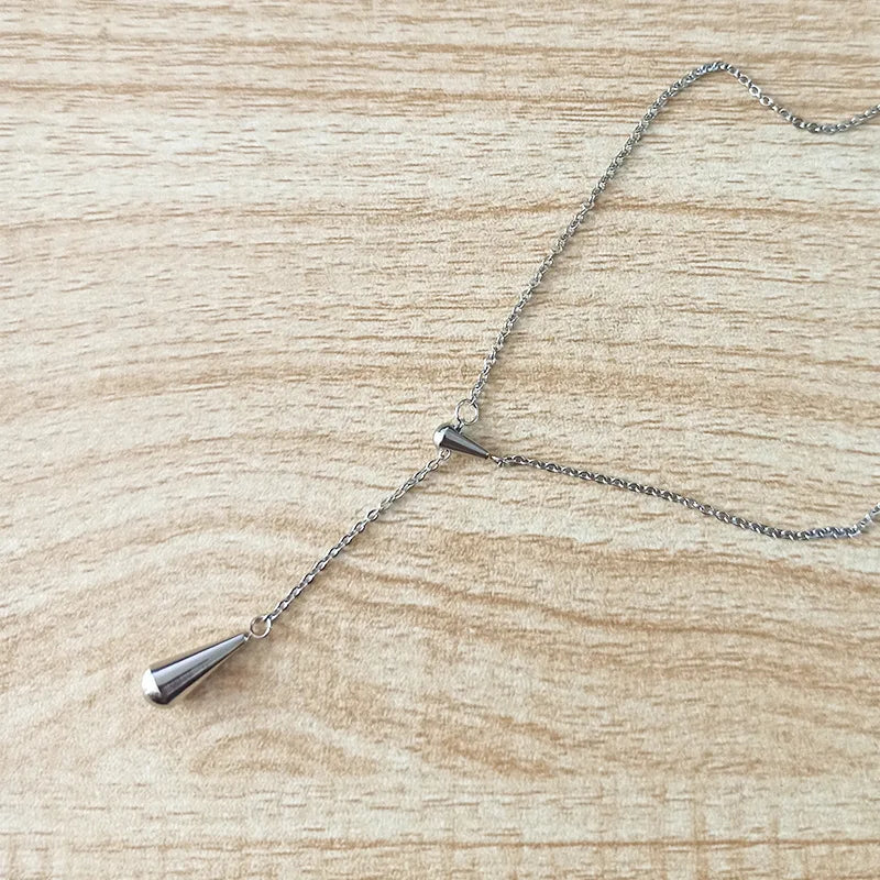 Collier Pendentif Fine Goutte d'Eau argent