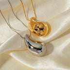 Halskæde vedhæng stor vanddråbe sølv