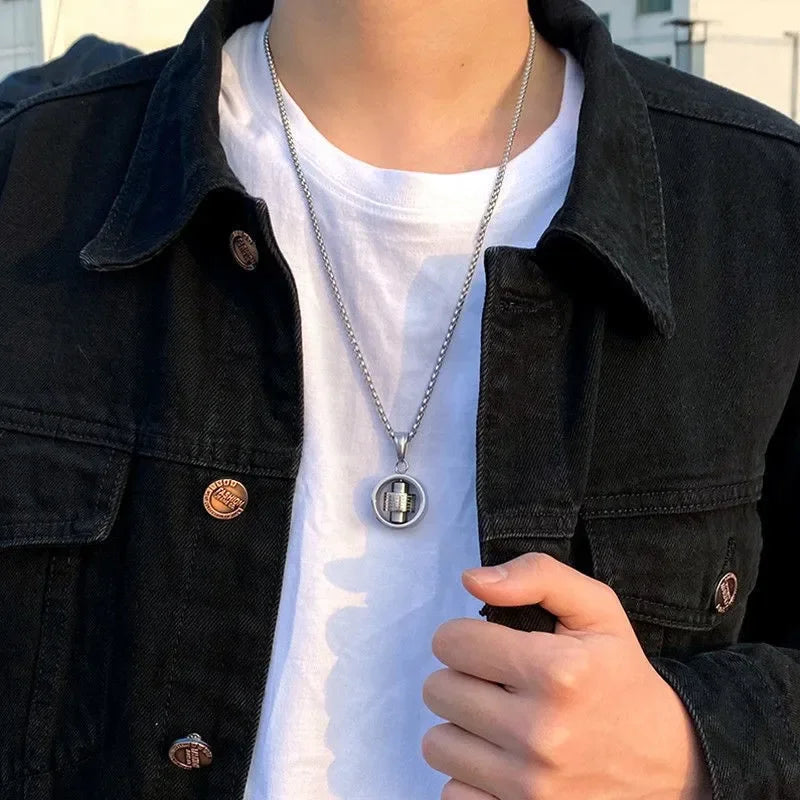 Collier Pendentif  Homme Tournant Anti-Stress