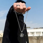 Halskjede med anheng for menn, roterende, anti-stress