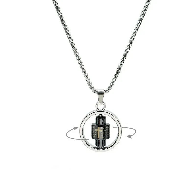 Collier Pendentif  Homme Tournant Anti-Stress