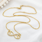 Halskjede med uendelig hjerteanheng og zircon gull