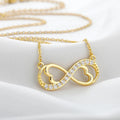 Halskjede med uendelig hjerteanheng og zircon gull