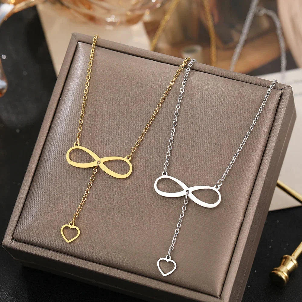 Collier Pendentif Infini et Coeur argent