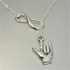 Uendelighed og hånd vedhæng halskæde