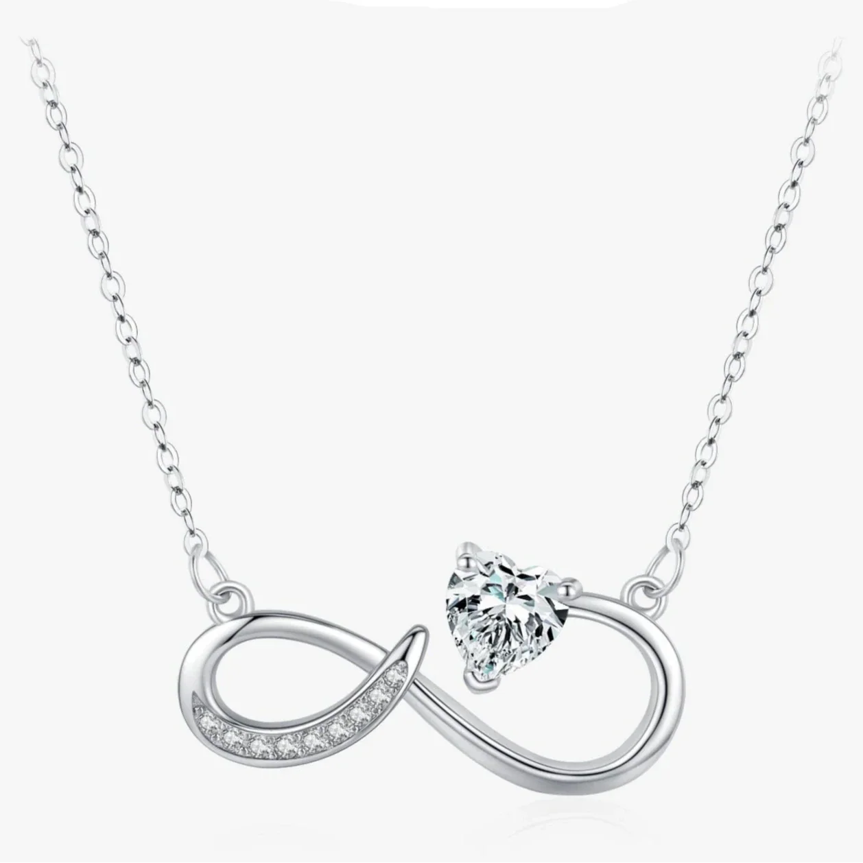 Uendelighed og løve vedhæng halskæde i zirkonia