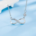 Uendelig anheng halskjede med zirkonia for kvinner i sølv