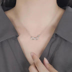 Uendelig anheng halskjede med zirkonia for kvinner i sølv