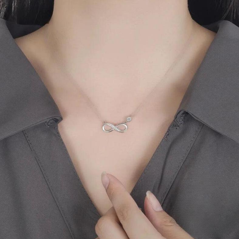 Uendelig Vedhæng Halskæde med Zirkonia til kvinder i sølv