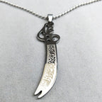 Halskjede med anheng Islam Muslimsk Ali Zulfikar enkelt sverd