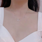 Náhrdelník s přívěskem Měsíc a Hvězda se zirkony pro ženy