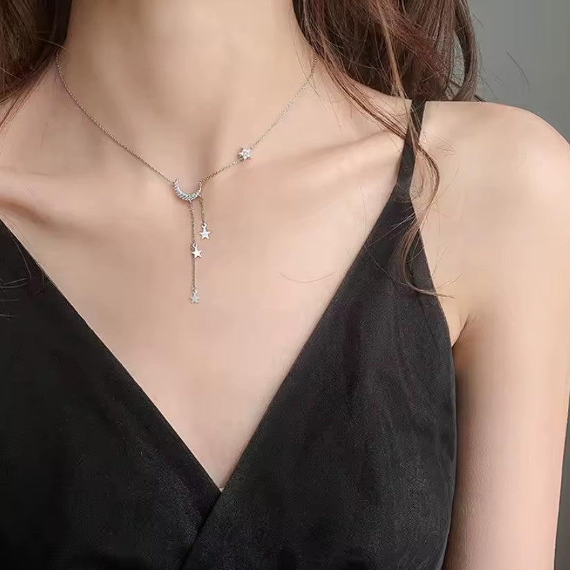 Náhrdelník s přívěskem Měsíc Hvězda Nebeská tělesa pro ženy