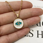 Nazar Boncuk hvitt anheng halskjede