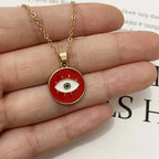 Nazar Boncuk rødt anheng halskjede