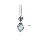 Vintage månesten vedhæng halskæde a