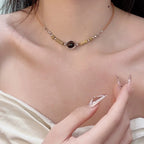 Choker Halskæde med Tigerøje Vedhæng