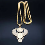 Halskæde med vedhæng Egyptisk skarabæ Øje af Horus guld