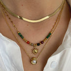 Halskæder med solvedhæng og perler a