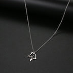 Minimalistisk Hestehoved Vedhæng Halskæde i sølv