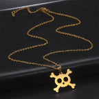 Halskæde Vedhæng Dødningehoved guld