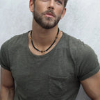 Tigerøje Sten Halskæde til Mænd