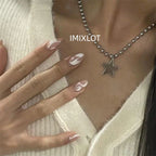 Halskæde til Kvinder Sølvfarvet Stjerne Vedhæng  1