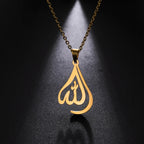 Halskæde til mænd eller kvinder med muslimsk islamisk arabisk Allah-vedhæng i guld