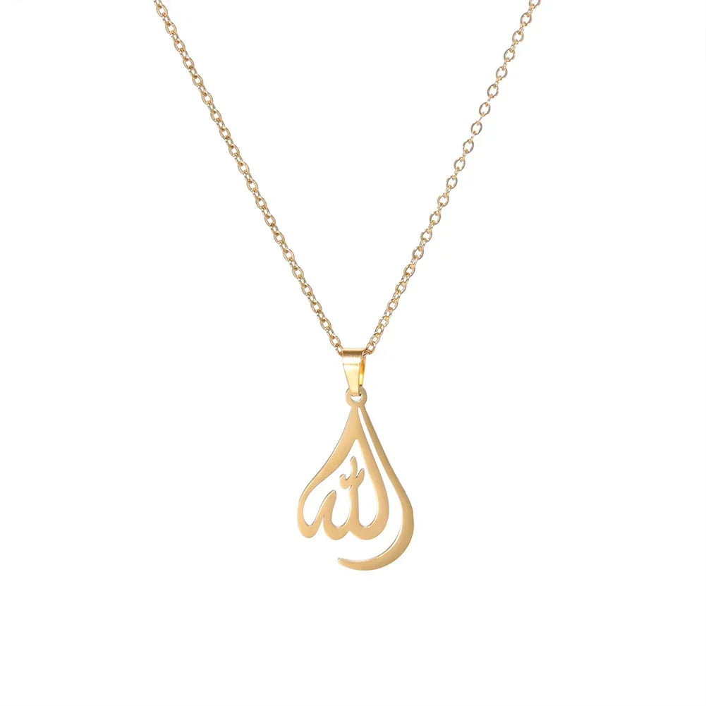Náhrdelník pro muže nebo ženu s přívěskem Allah, muslimský symbol 