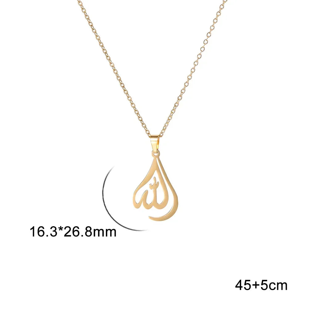 Náhrdelník pro muže nebo ženy s přívěskem Allah v arabském muslimském islámském stylu