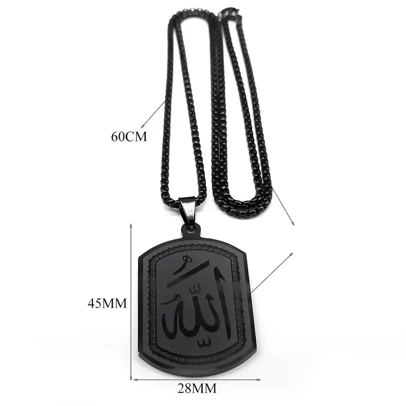 Halskæde til mænd eller kvinder med sekskantet Allah-vedhæng arabisk muslimsk islam