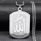 Halskæde til mænd eller kvinder med sekskantet Allah-vedhæng arabisk muslimsk islam sølv 60 cm