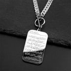 Náhrdelník typu choker s přívěskem Ayatul Kursi arabský islám stříbrný