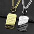 Náhrdelník typu choker s přívěskem Ayatul Kursi arabský islám zlatý