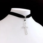 Choker med Ankh Kors Vedhæng