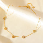 Choker Halskæde med Vedhæng af Firekløver