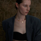 Choker Halskæde Vedhæng med Guld Blomster