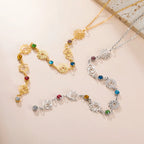 Choker Halskjede med Anheng med Zirkon Stener 7 Chakra gull