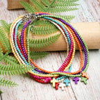 Choker Halskæde Kors Vedhæng Naturlig Sten Kvinde grøn