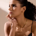 Choker Halskæde Stor Vanddråbe Vedhæng guld