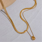 Choker Halskæde Stor Vanddråbe Vedhæng guld