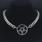 Choker Halskæde Pentagram Vedhæng Trolddom Wiccan