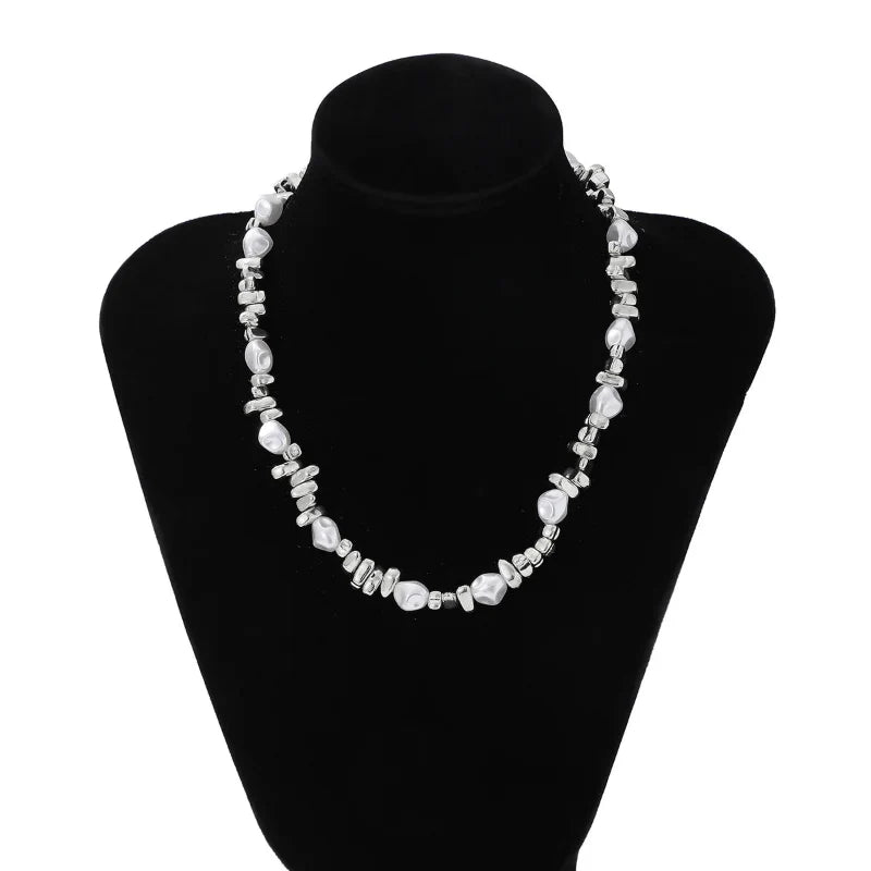 Collier Ras de Cou Perles pour Femme argent