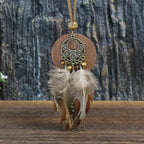 Bohemsk stil halskjede med fjæranheng