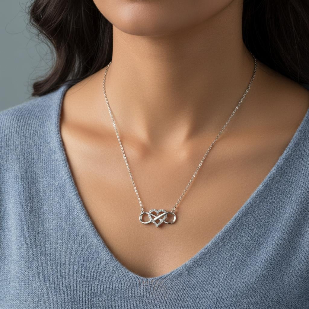 Náhrdelník Symbol Nekonečno Přívěsek Žena Srdce