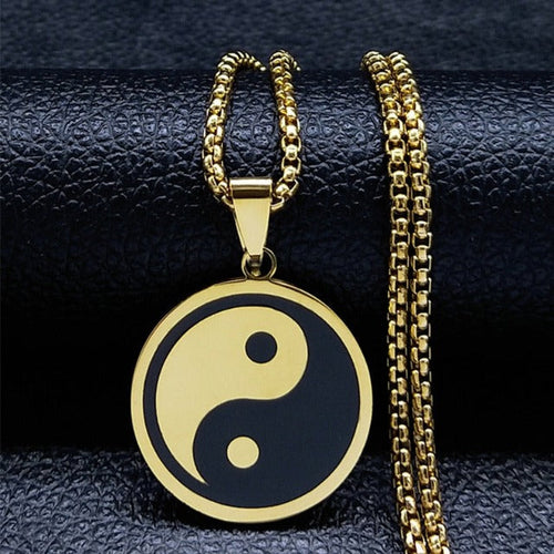Yin Yang halskæde herre vedhæng guld