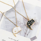 Náhrdelníky pro páry Roztomilé kočičí přívěsky zlaté