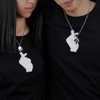 Halskæder til Par Bedste Venner Hjertevedhæng sølv og sort 2